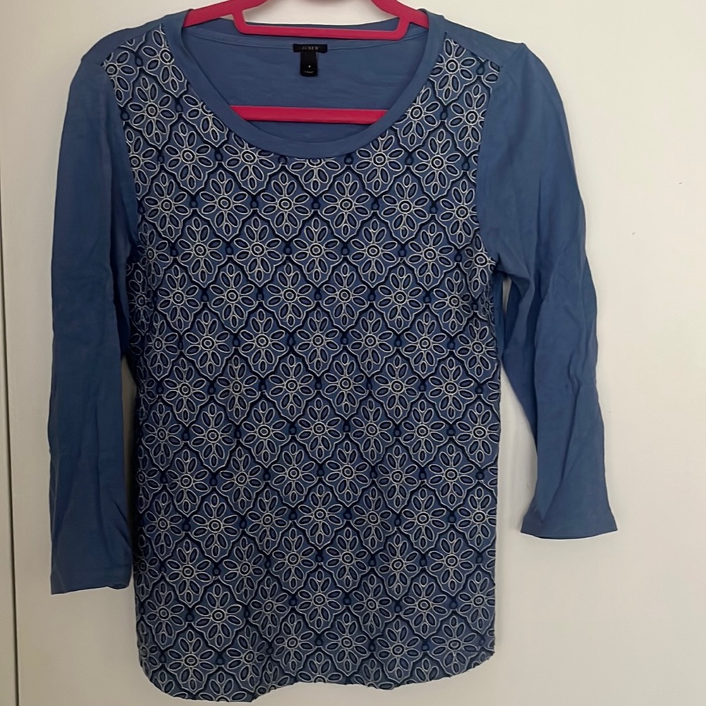 J. Crew blue floral top